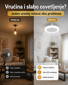 2 u 1 Sijalica Ventilator sa Daljinskim Upravljačem