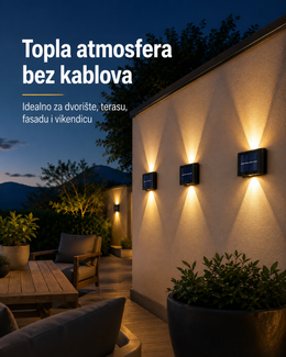 Set od 4 Solarne Zidne Lampe