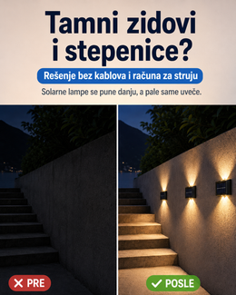 Set od 4 Solarne Zidne Lampe