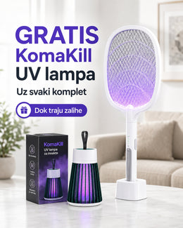 3 u 1 Reket za komarce i muve + GRATIS KomaKill UV lampa