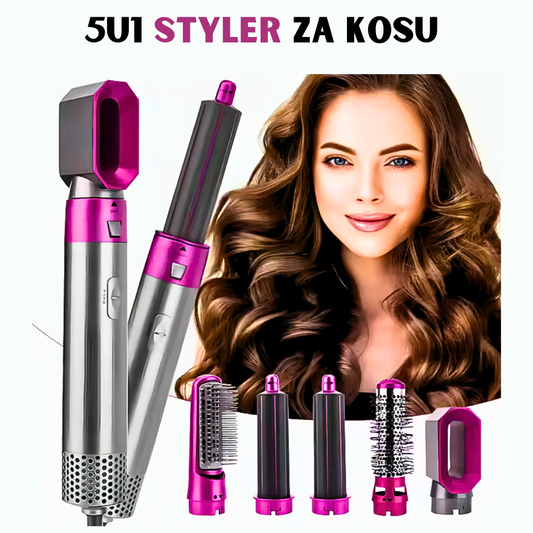 🔥 5-u-1 Styler za Kosu | Suši, Ravnaj & Uvijaj ✨