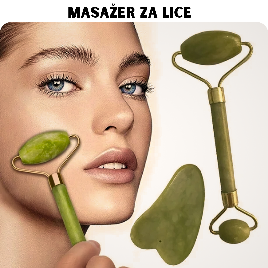 💚 Jade Roller Masažer za Lice – Uklanja Natečenost, Bore i Podstiče Cirkulaciju ✨