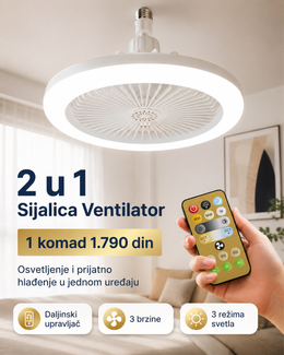2 u 1 Sijalica Ventilator sa Daljinskim Upravljačem