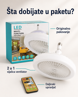 2 u 1 Sijalica Ventilator sa Daljinskim Upravljačem