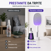 3 u 1 Reket za komarce i muve + GRATIS KomaKill UV lampa