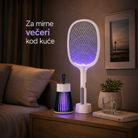 3 u 1 Reket za komarce i muve + GRATIS KomaKill UV lampa