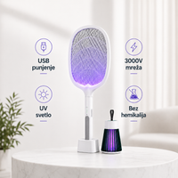 3 u 1 Reket za komarce i muve + GRATIS KomaKill UV lampa