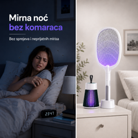 3 u 1 Reket za komarce i muve + GRATIS KomaKill UV lampa
