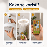 2 u 1 Sijalica Ventilator sa Daljinskim Upravljačem