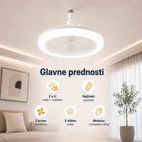 2 u 1 Sijalica Ventilator sa Daljinskim Upravljačem