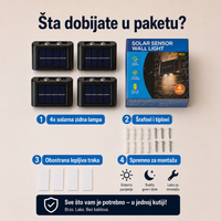 Set od 4 Solarne Zidne Lampe