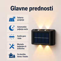Set od 4 Solarne Zidne Lampe