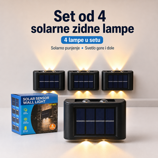 Set od 4 Solarne Zidne Lampe