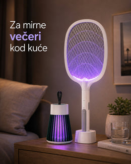 3 u 1 Reket za komarce i muve + GRATIS KomaKill UV lampa
